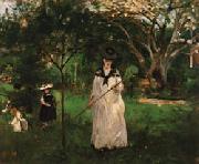Berthe Morisot The Butterfly Hunt oil on canvas